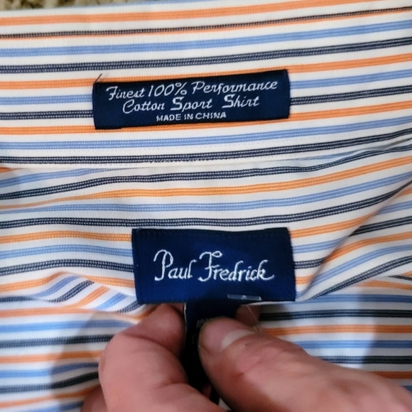 Paul Fredrick XXL Striped Men's Button-Down Shirt - Picture 2 of 2